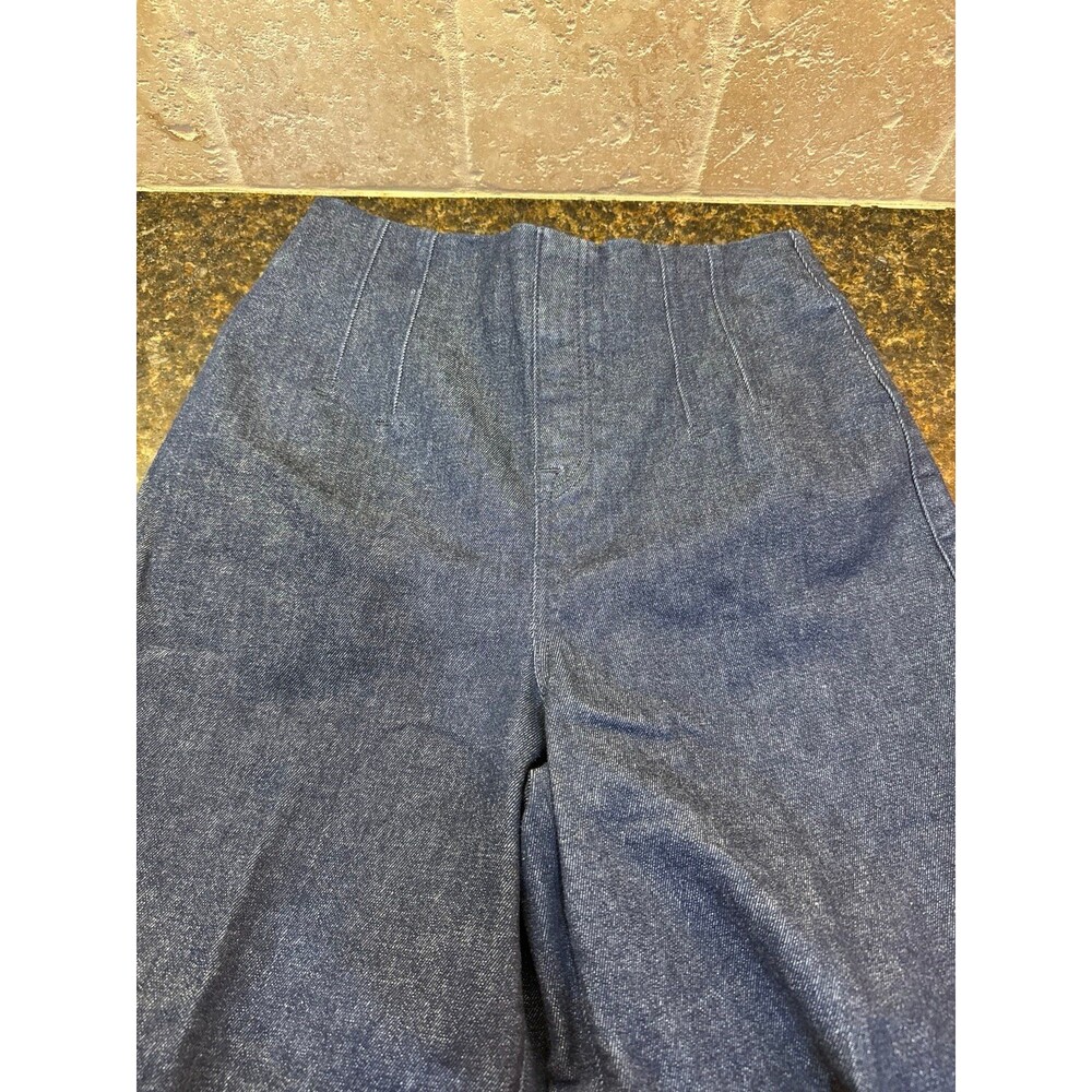 Spanx Zero Waistband Cropped Wide Leg Jeans Size M Raw Indigo NWOT - Picture 6 of 10